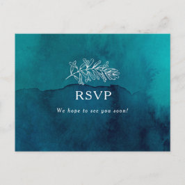 Postal RSVP de Moody Ocean Watercolor Wedding