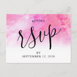 Postal RSVP de Ombre Watercolor Wedding - Rosa