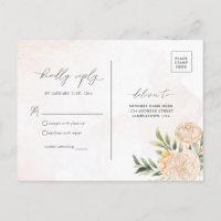 RSVP de Peony y Flores de Relieve metalizado dorad