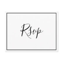 Postal RSVP de script caprichoso