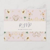 Postal RSVP del menú de flor silvestre de primaver