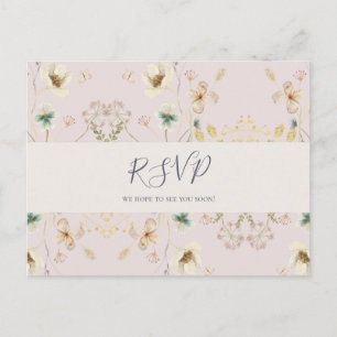 Postal RSVP del menú de flor silvestre de primaver