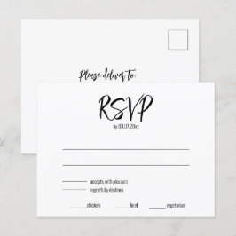 Postal 💍 RSVP elegante y necesidades dietéticas