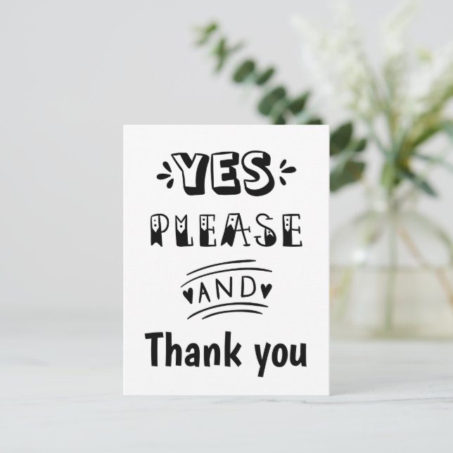 Postal RSVP en blanco y negro (Anverso de pie)