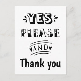 Postal RSVP en blanco y negro