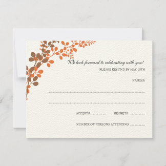 Postal RSVP Exquisita Vines (Bronze & Naranja)