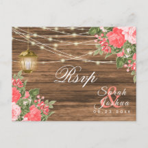 RSVP - Madera, Linternas y Flor de Coral
