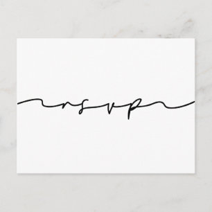 Postal RSVP manuscrito minimalista