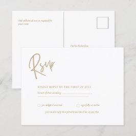 Postal RSVP - Oro blanco clásico