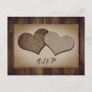 Postal RSVP Rasal Burlap Lace Wedding
