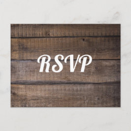Postal RSVP RSVP para tipografía de madera rústica