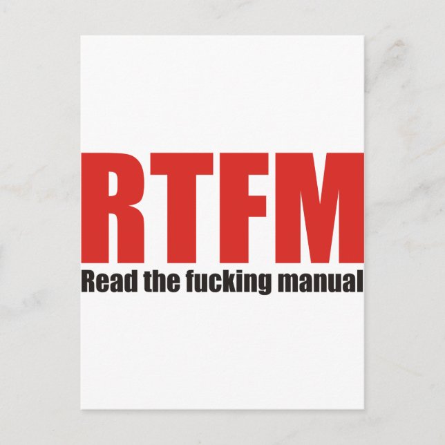 POSTAL RTFM (Anverso)