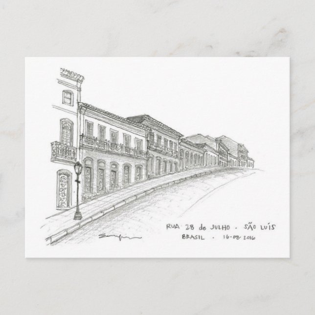 Postal Rua 28 de Julho, São Luís, Brasil (Anverso)