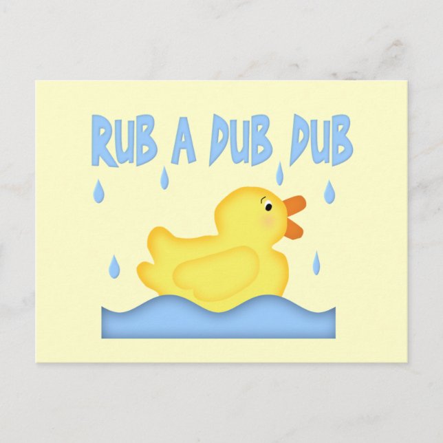 Postal Rubber amarillo Ducky Rub A Dub (Anverso)