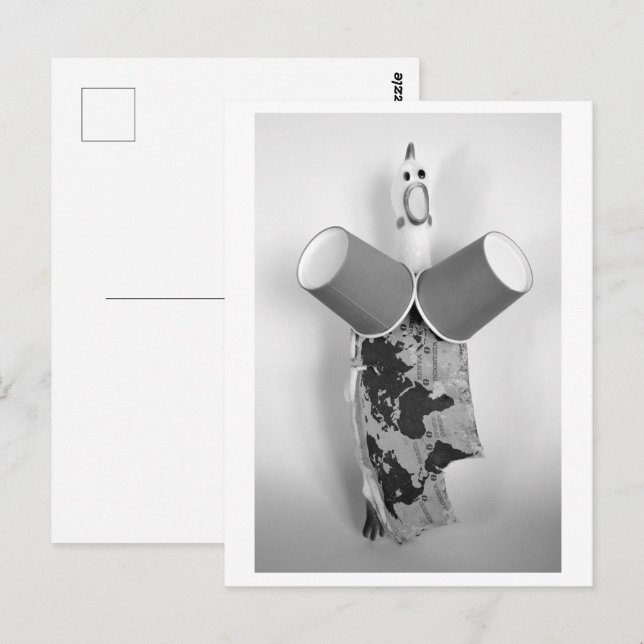 Postal Rubber chicken with coffee cups - Cup C (Anverso / Reverso)