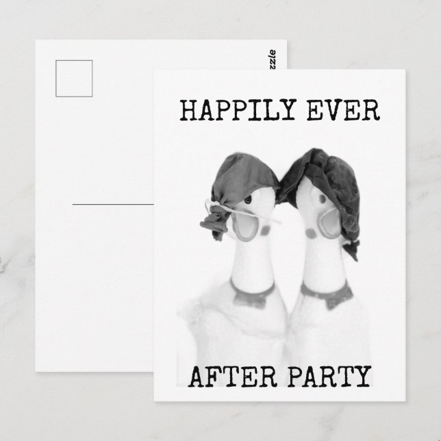 Postal Rubber Chickens Happily Ever After Party Postcard (Anverso / Reverso)