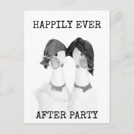 Postal Rubber Chickens Happily Ever After Party Postcard