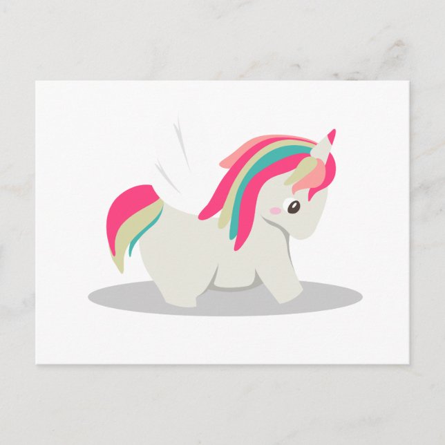 Postal Rubefacción de chubby unicornio (Anverso)