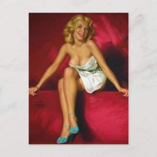 Postal Rubia sexy ● Alfiler de cosecha ・