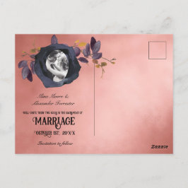 Postal Rubor Black Rosa Photo Save Our Date