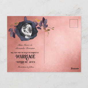 Postal Rubor Black Rosa Photo Save Our Date
