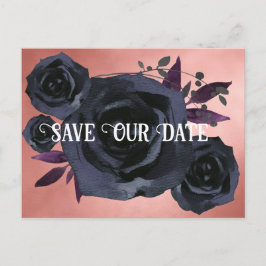 Postal Rubor Black Rosa Photo Save Our Date