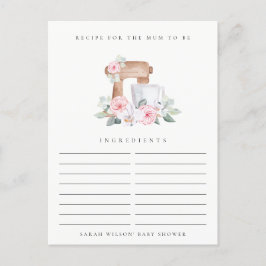 Postal Rubor Cake Mixer Receta Floral Solicitud de Baby S