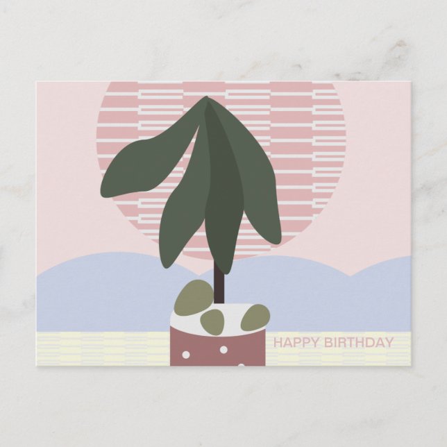 Postal Rubor de árbol de aguacate Cumpleaños geométrico s (Anverso)