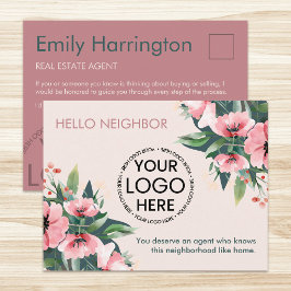 Postal Rubor Flor Introducción Rosa Agente Inmobiliario