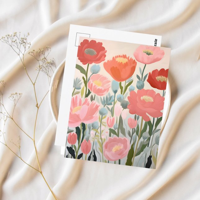 Postal Rubor Peonies Floral Art (Subido por el creador)