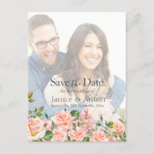 Rubor Pink Botanical Save the Date Photo QR Code