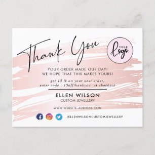 Postal Rubor Pink Bruske Stroke Business Order Gracias