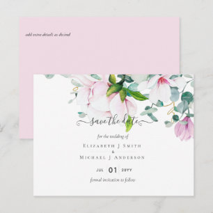 Postal Rubor Pink Magnolia Boda Ahorra para Cambiar las F