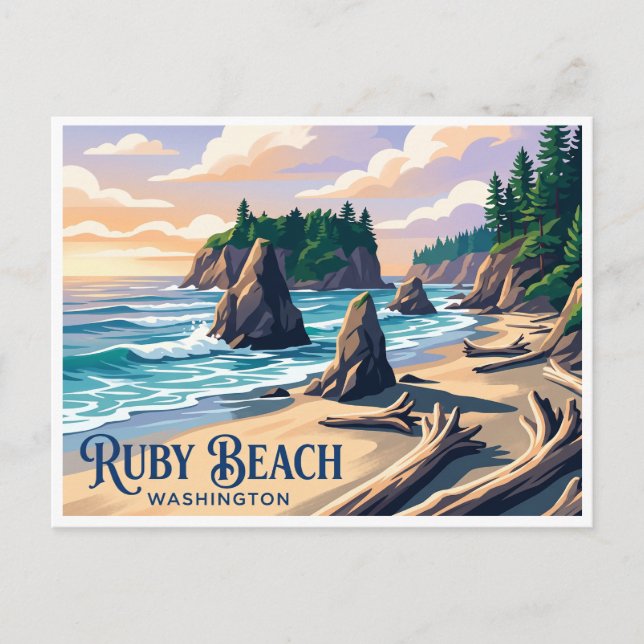 Postal Ruby Beach Forks Washington (Anverso)