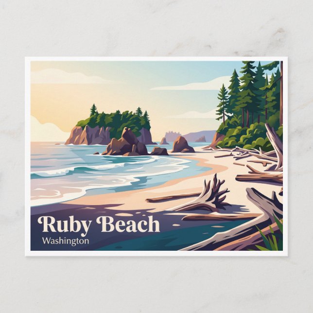 Postal Ruby Beach Forks Washington (Anverso)