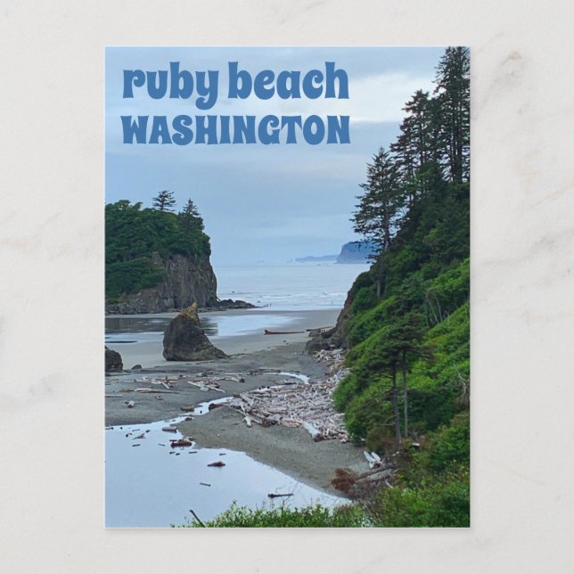 Postal Ruby Beach Washington Olympic Twilight Travel (Anverso)