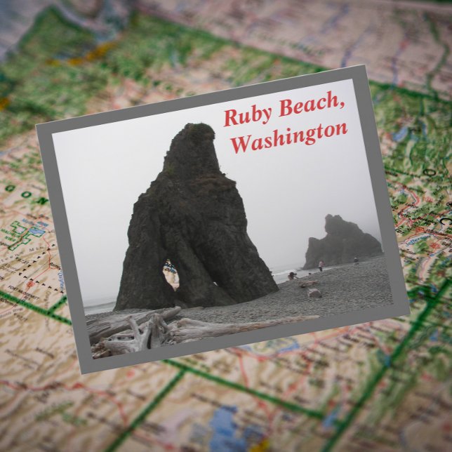 Postal Ruby Beach, Washington Travel Photo (In Situ Map)