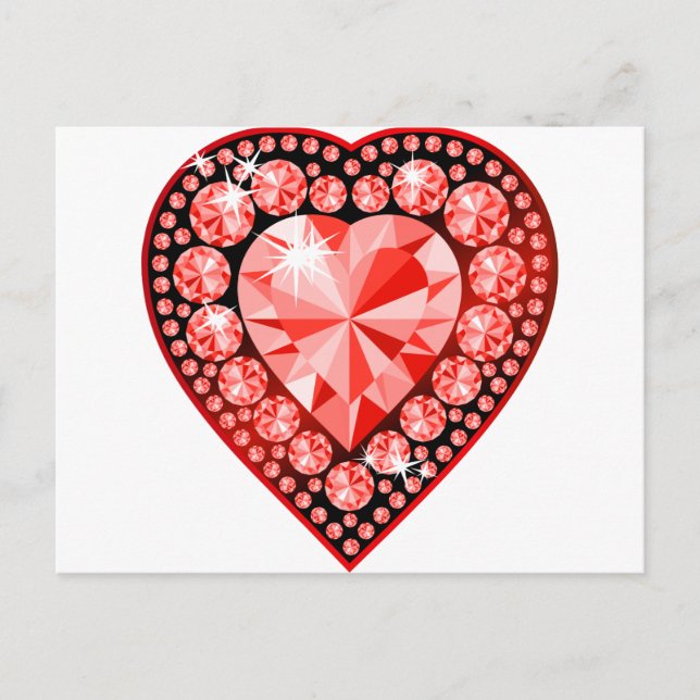 Postal Ruby Gemstone Heart (Anverso)
