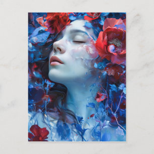 Postal Ruby y Periwinkle Fantasy Woman