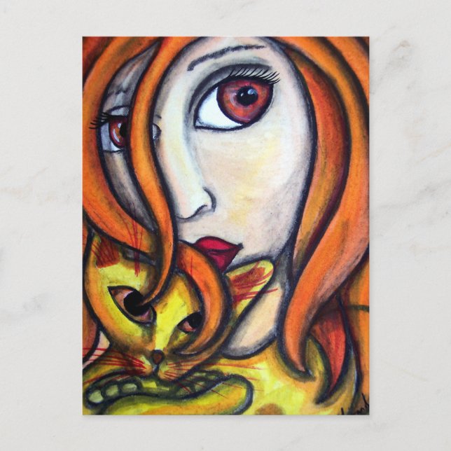 Postal Ruby y sus gatos (Anverso)