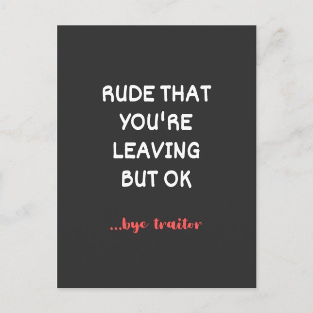 Postal Ruda de que te vas, pero está bien (Anverso)