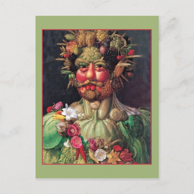 Postal Rudolf II por Giuseppe Arcimboldo (Anverso)