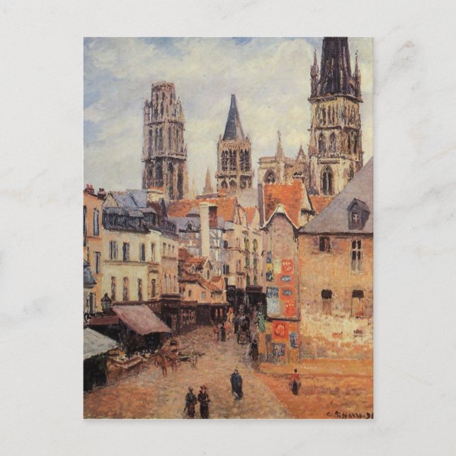 Postal Rue de l'epicerie en Rouen, en una mañana gris (Anverso)