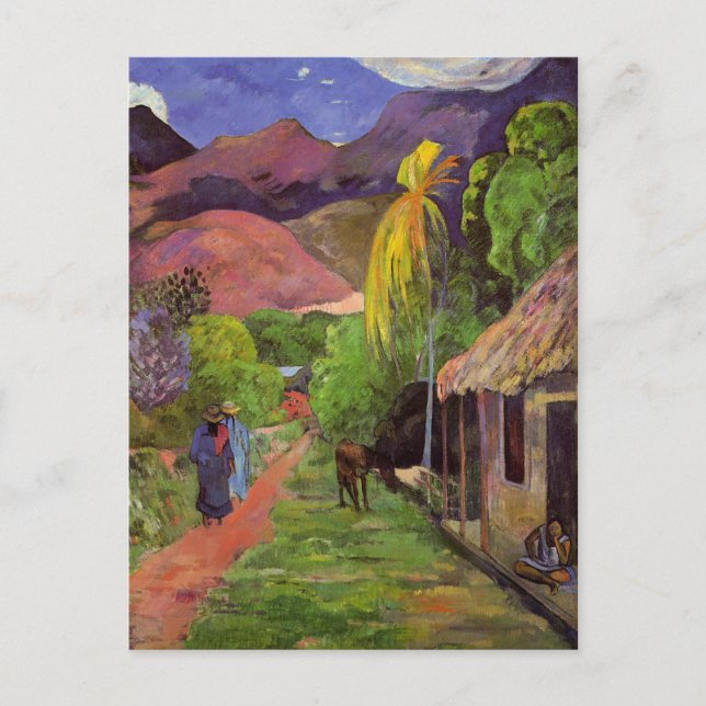 Postal 'Rue de Tahiti' - Postcard de Paul Gauguin (Anverso)