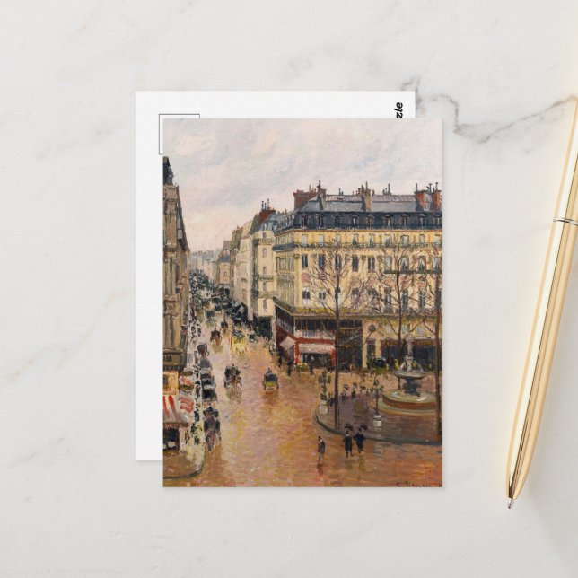 Postal Rue Saint-Honore en la tarde, efecto de la lluvia (Anverso/Reverso In Situ)