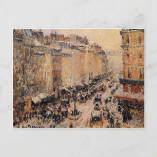 Postal Rue Saint Lazare bajo la nieve de Camille Pissarro