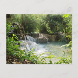 Postal Rueda de agua en río forestal, cataratas Khoung Si