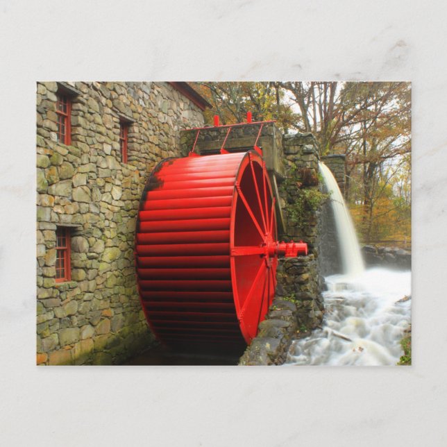Postal Rueda de agua Sudbury Grist Mill (Anverso)