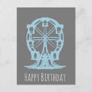 Postal Rueda De Chicago Dibujada A Mano Cumpleaños