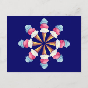 Postal RUEDA DE CONO DE CREMA DE HIELO por SHARON SHARPE